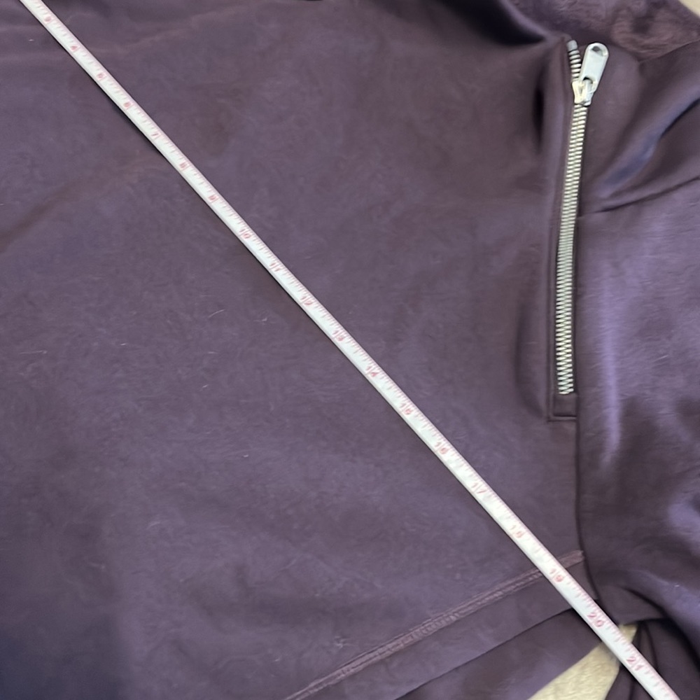 Athleta softest fleece lined crossover funnel neck pullover in grape color, M - Picture 11 of 15